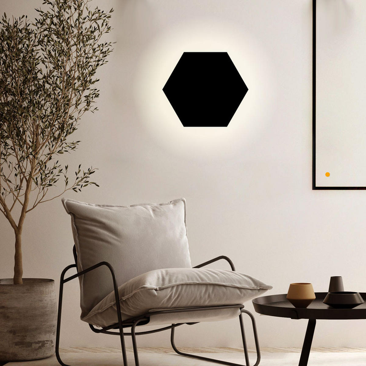 LED-WANDLAMPE Hive Schwarz Ø 35cm - Schwarz, Metall (35/4.4/35cm) - s.luce