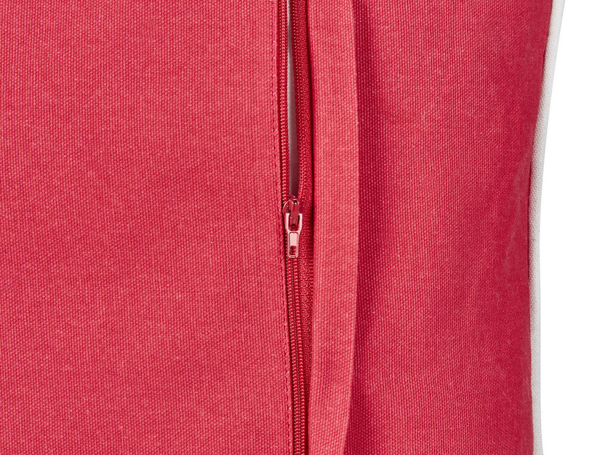 DEKOKISSEN Rot 45/45 cm Siderasis - Rot/Weiß, Textil (45/45cm) - Beliani