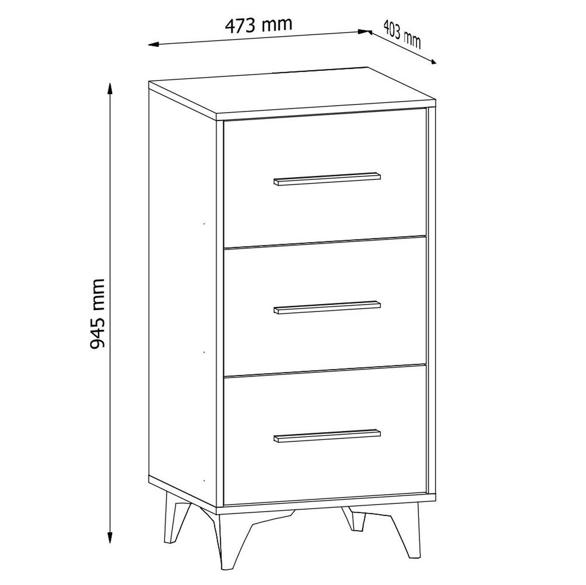 SCHUBLADENKOMMODE Frida Shirin Walnuss / schwarz 47,3 / 40,3 / 94,5cm - Walnussfarben/Schwarz, Holz/Holzwerkstoff (47.3/94.5/40.3cm) - Feldmann-Wohnen