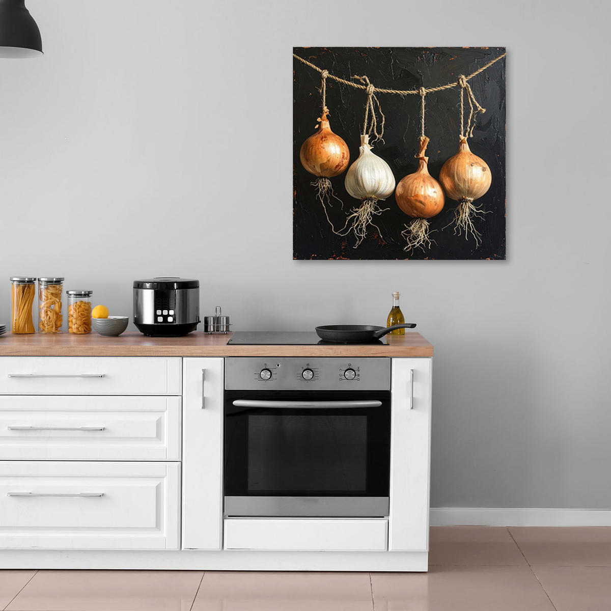 LEINWANDBILD Essen & Trinken 50x50cm - Beige, Textil (50/50cm) - Feeby