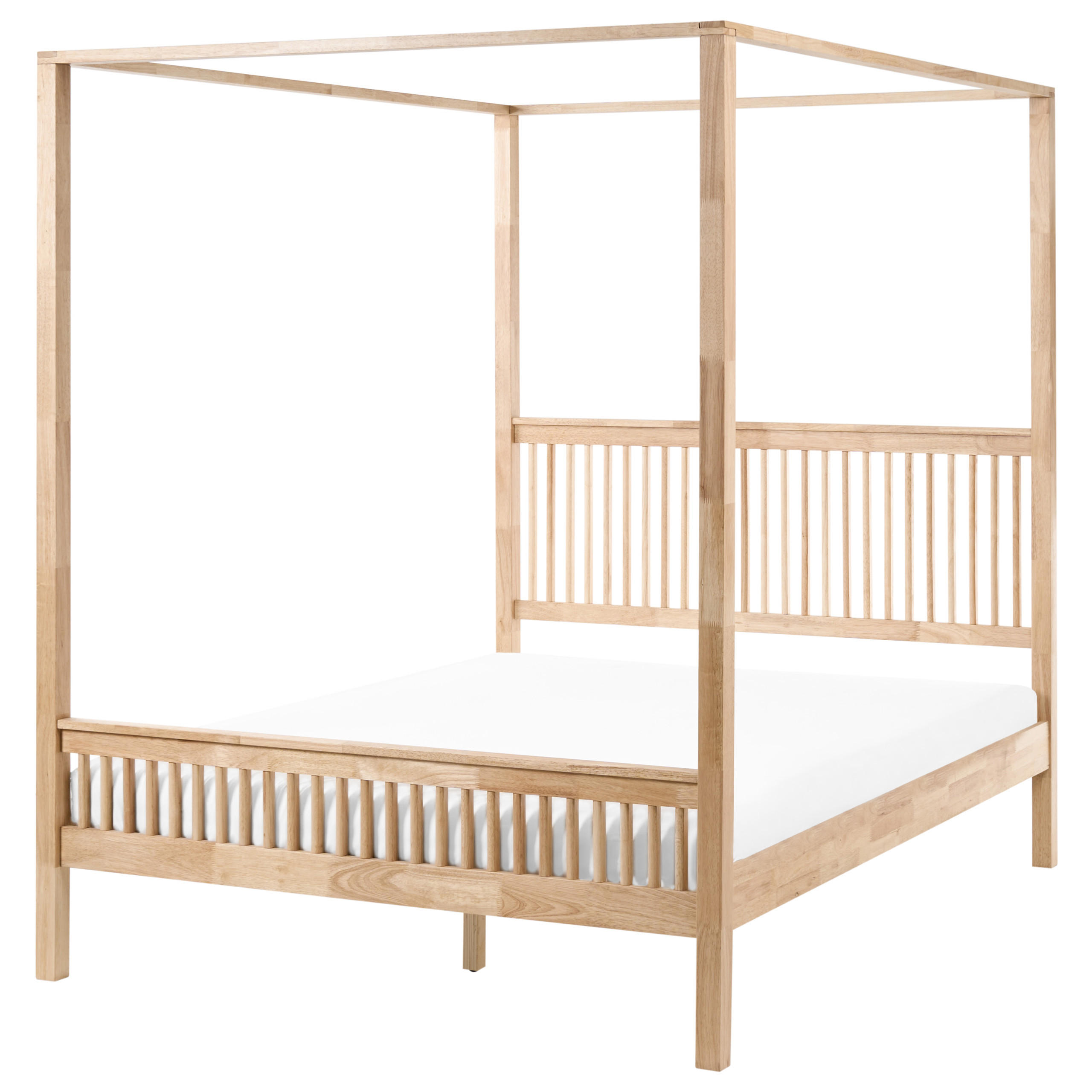 HIMMELBETT 160/200 cm Hellbraun Harfleur - Hellbraun, Holz (160/200cm) - Beliani