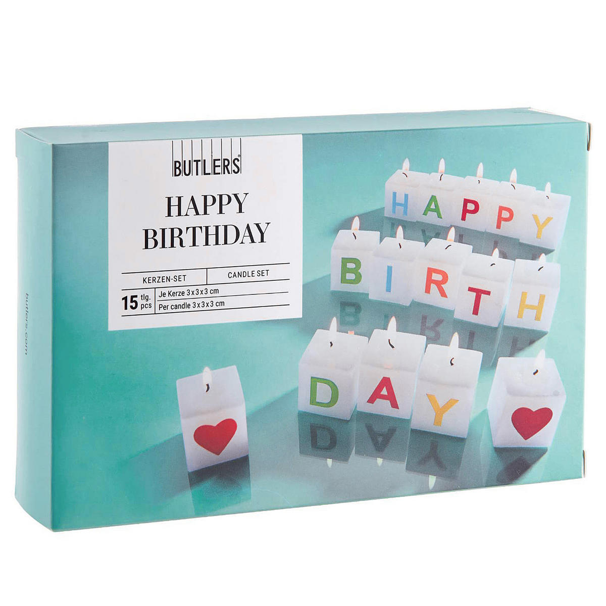 KERZEN-SET (15-teilig) Love Letters - Multicolor, Paraffin (3.2/10/16cm) - Butlers