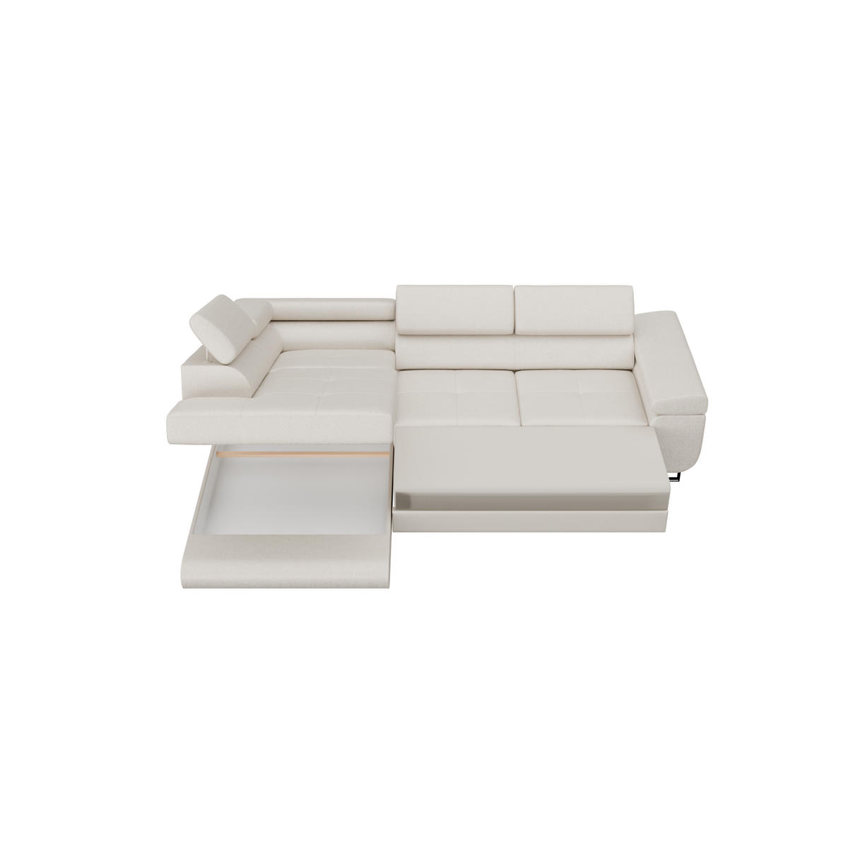 ECKSOFA VEMO EDGE Rechts Dunkelgrau Velour-Stoff mit Bettkasten und Schlaffunktion - Dunkelgrau, Textil (270/200cm) - Barchello