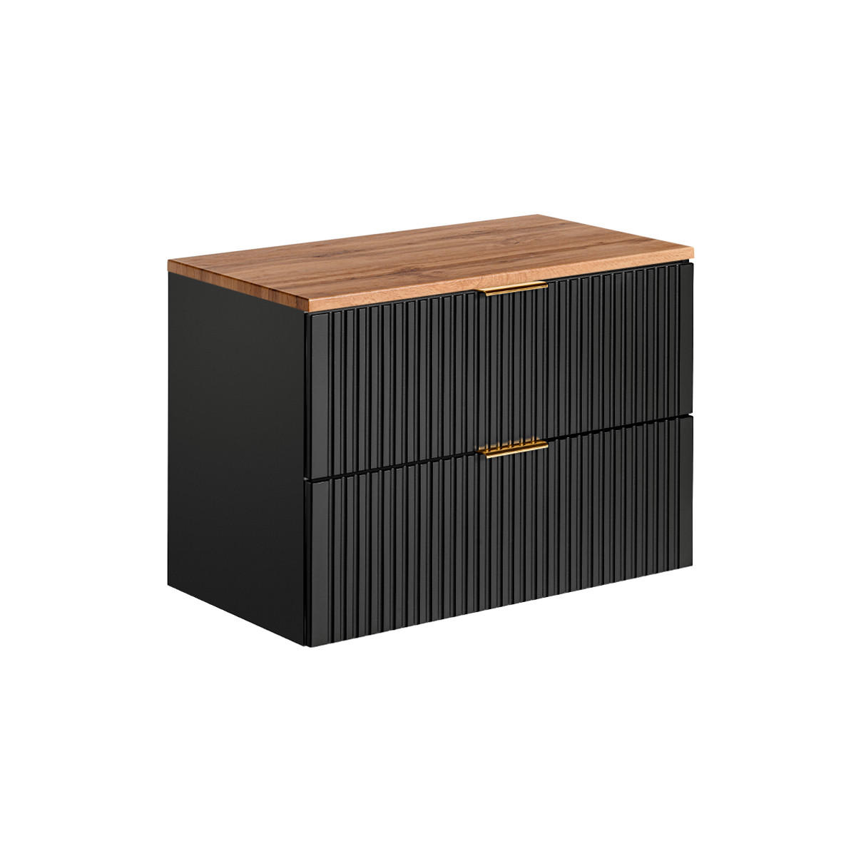 WASCHTISCHUNTERSCHRANK 80.6cm Adriel Schwarz - Schwarz, Holzwerkstoff (80.6/59/46cm) - Petits-meubles