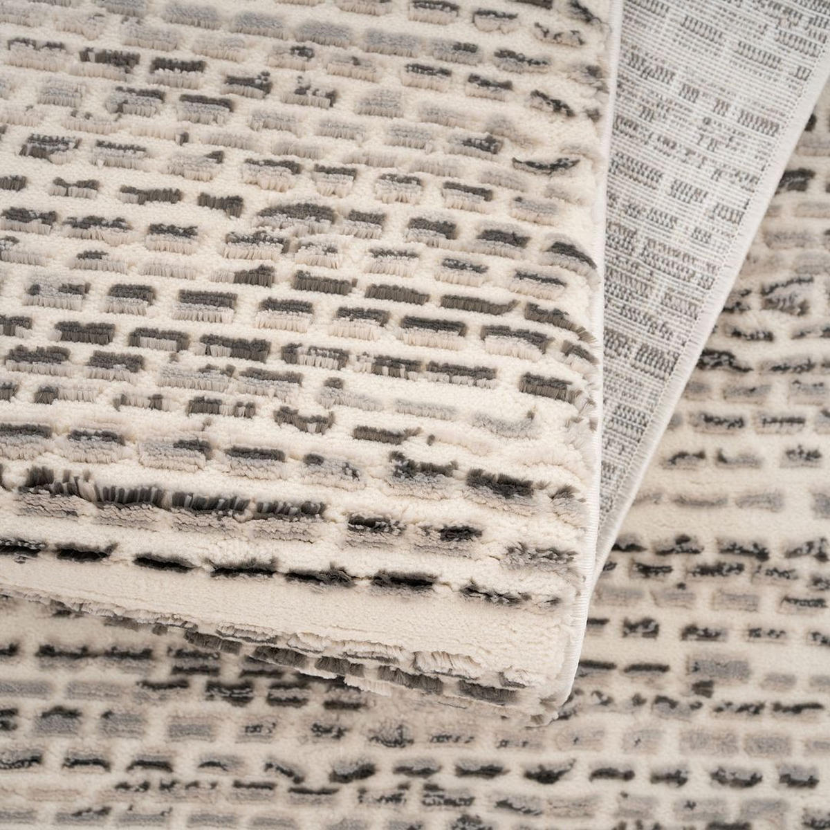WEBTEPPICH Motion Rest Grau - Grau, Textil (120/170cm) - Kukoon Rugs