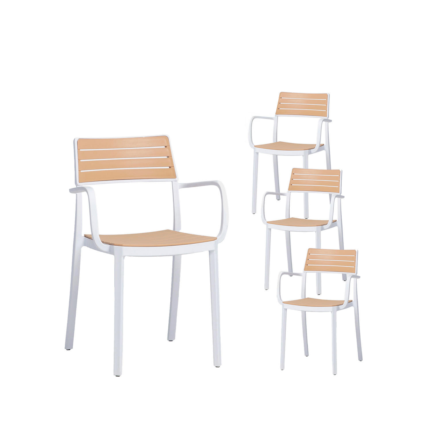 GARTENSTUHL Hilda Zweifarbig 54 cm x 80 cm 4er-Set - Multicolor, Kunststoff (54/80/54cm) - Klast Home