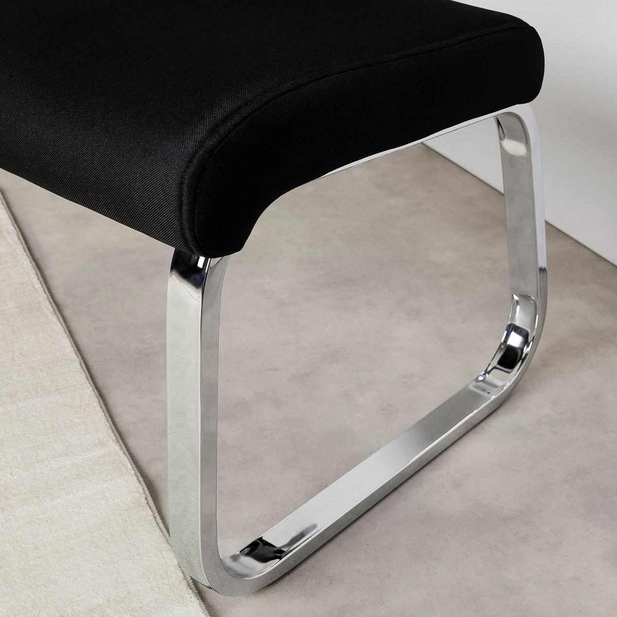 ESSZIMMERBANK VILAS - Schwarz, Textil/Metall (135/56/87cm) - IDIMEX