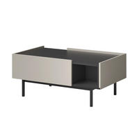 COUCHTISCH Noel 100 x 60 Kaschmir/Schwarz (rechteckig) - Kaschmir/Schwarz, Holzwerkstoff/Metall (60/100/43cm) - mzm24