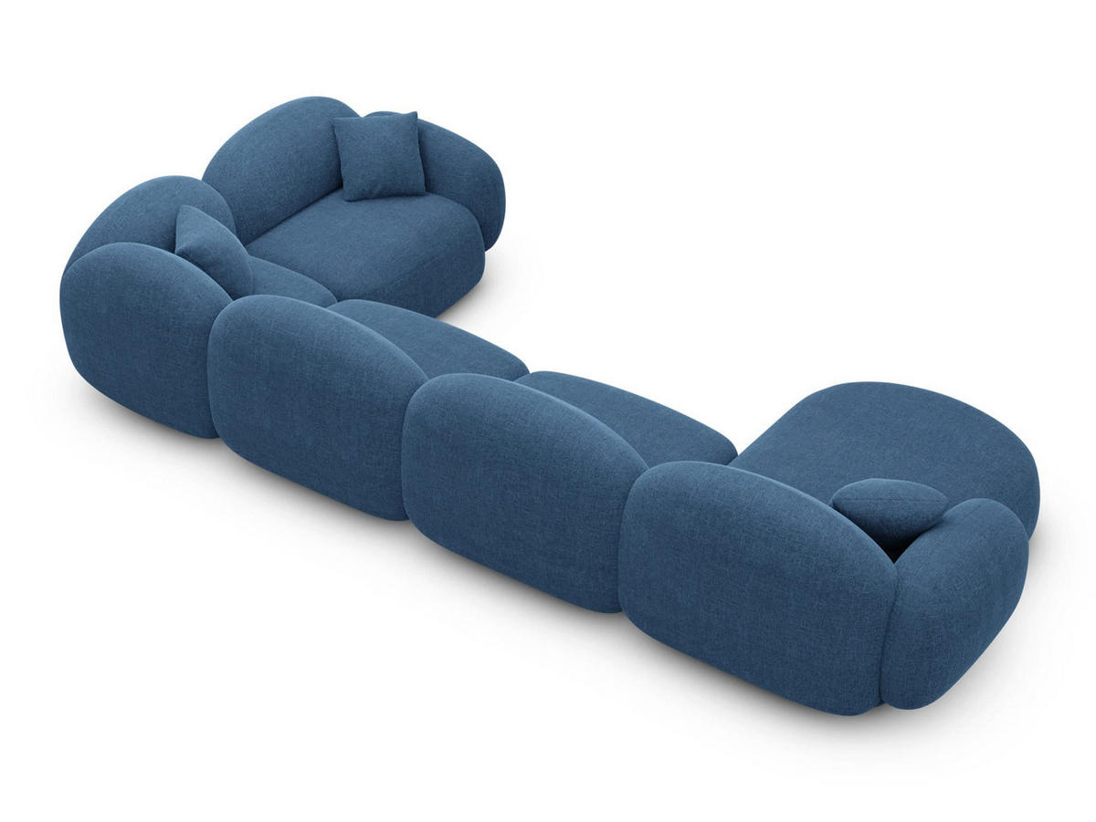 WOHNLANDSCHAFT Mirello U-Form Dunkelblau Strukturstoff - Dunkelblau, Textil (333/77/193cm)