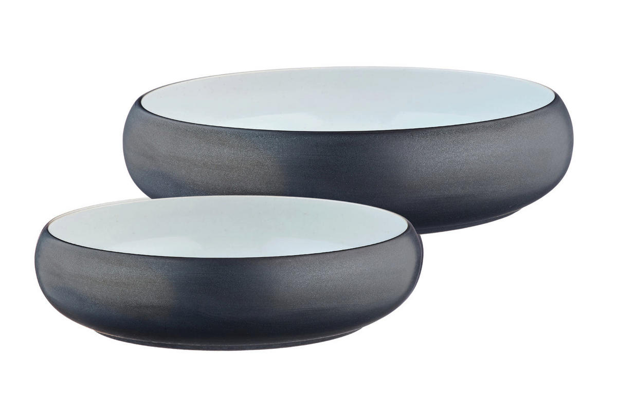 OBSTSCHALE Gourmet Ø22cm und Ø30cm - 2er-Set - Onyx - Schwarz, Keramik (7cm) - Björn
