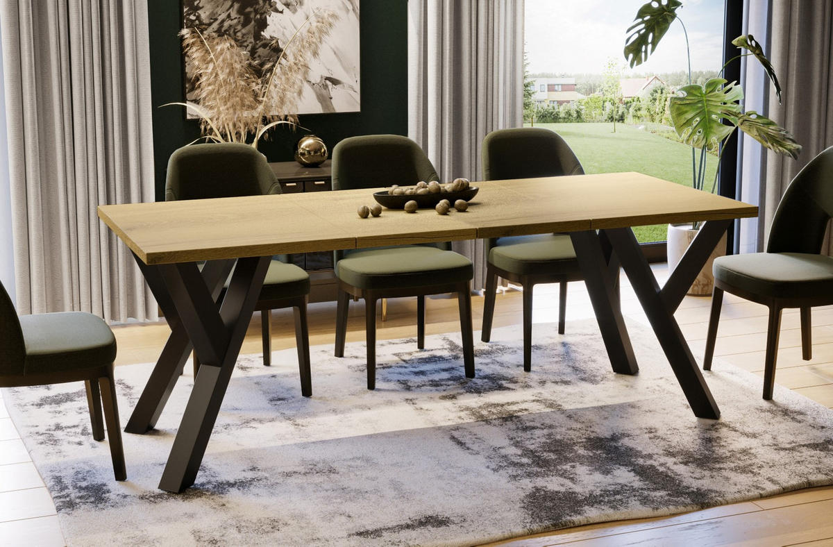 ESSTISCH Pier ausziehbar bis 210 cm - Eichefarben, Holzwerkstoff (130/80/76cm) - Endo-Moebel
