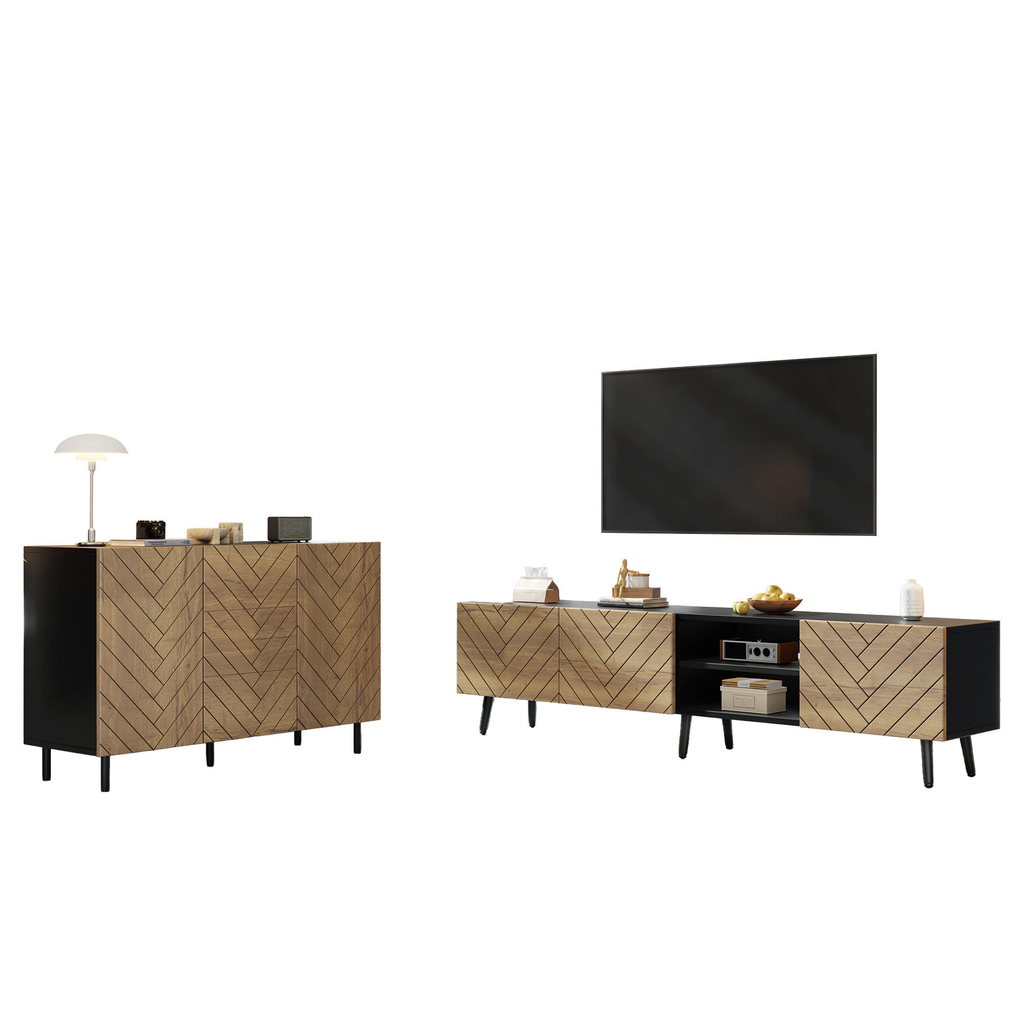 SET TV 180x33,5x45cm si bufet 120x40x76cm