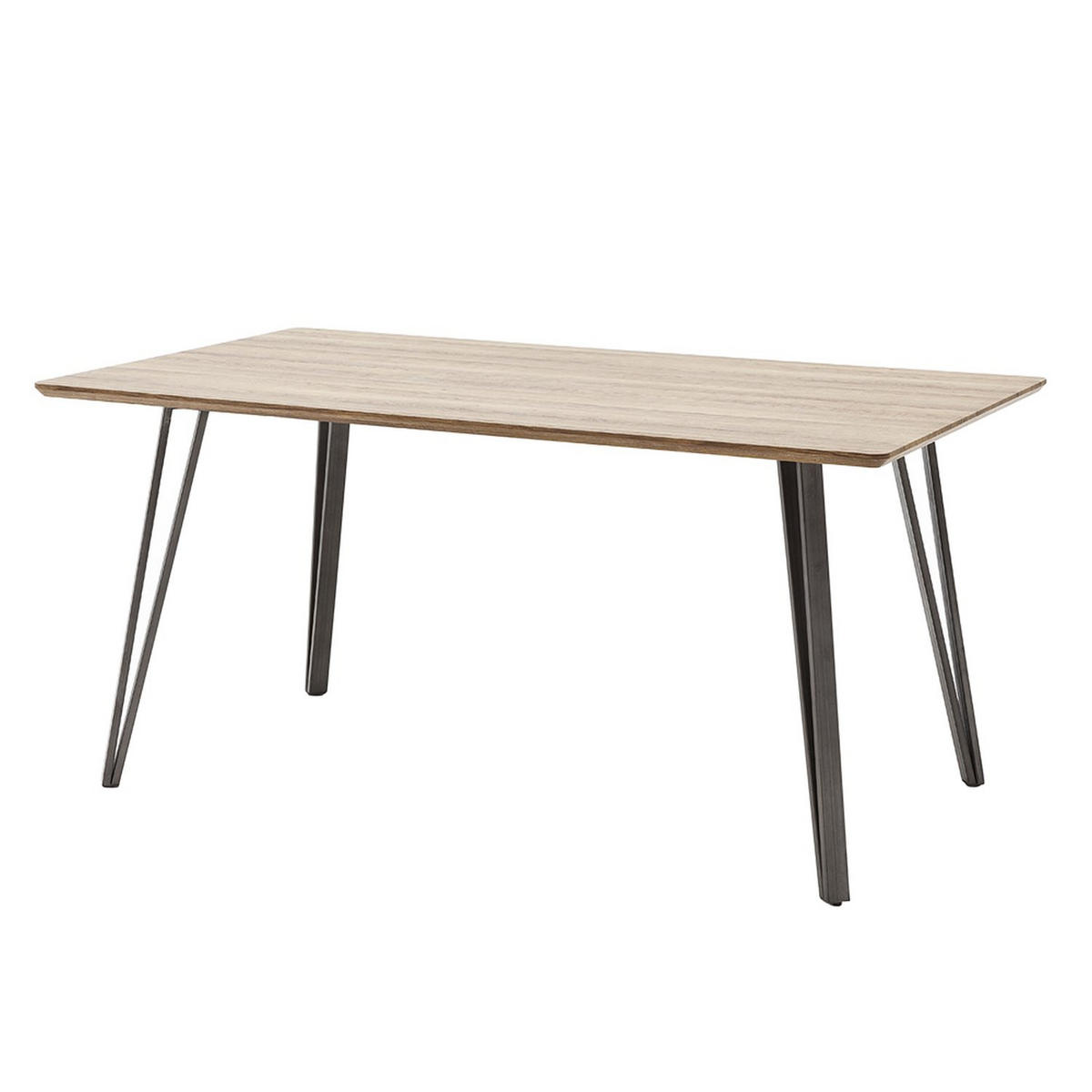 ESSTISCH Murry 90/160 cm - Eichefarben/Schwarz, Holzwerkstoff/Metall (160/90/76cm) - Selsey
