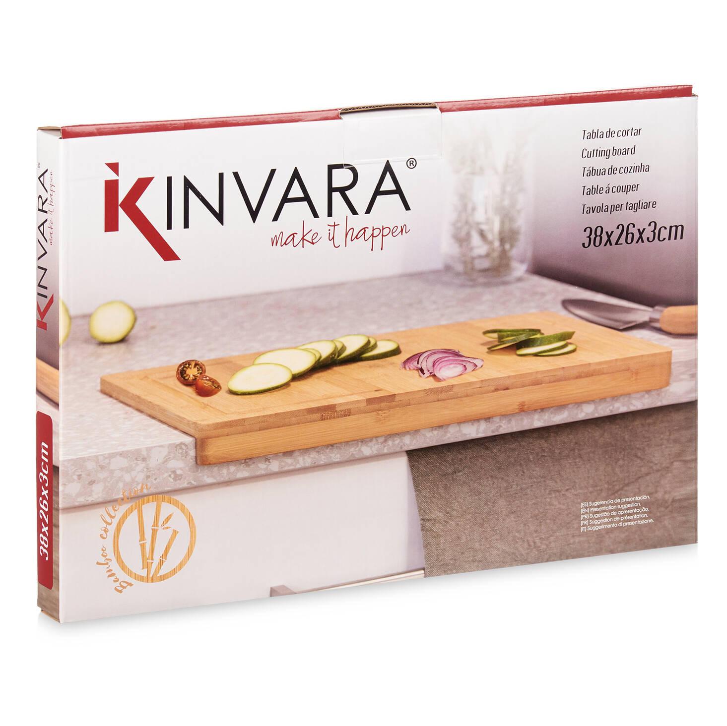 SCHNEIDEBRETT Bambus 38/26,5/3,2 cm - Braun, Naturmaterialien (26.5/38.4cm) - Kinvara