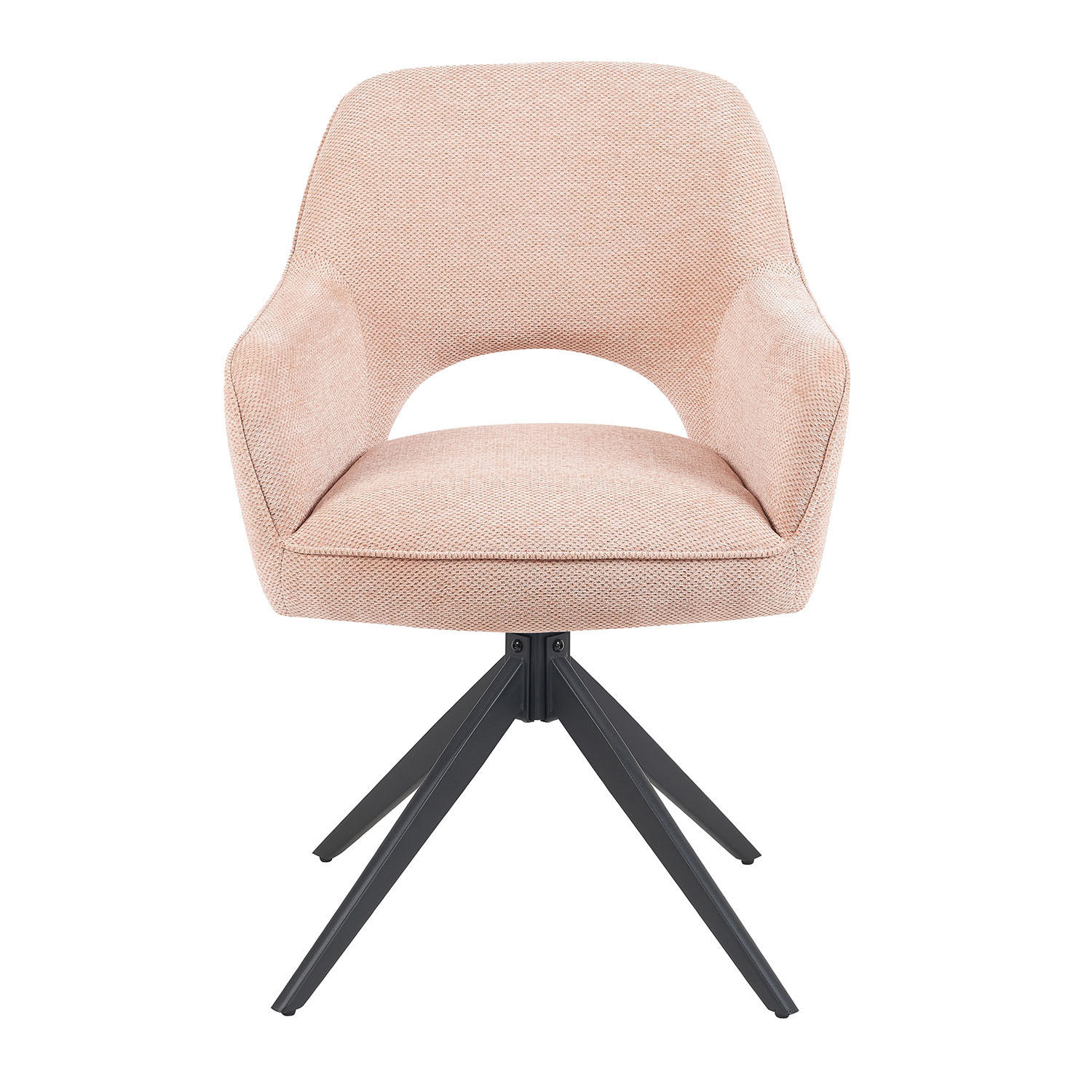 DREHSTUHL Mika-Nils - Schwarz/Rosa, Textil/Metall (60/87/65cm) - DUBI Möbel
