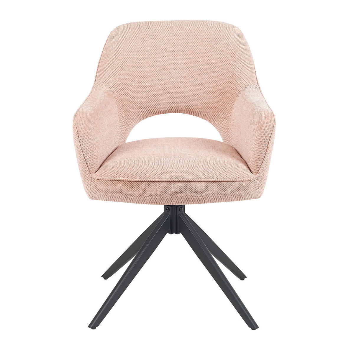 DREHSTUHL Mika-Nils - Schwarz/Rosa, Textil/Metall (60/87/65cm) - DUBI Möbel