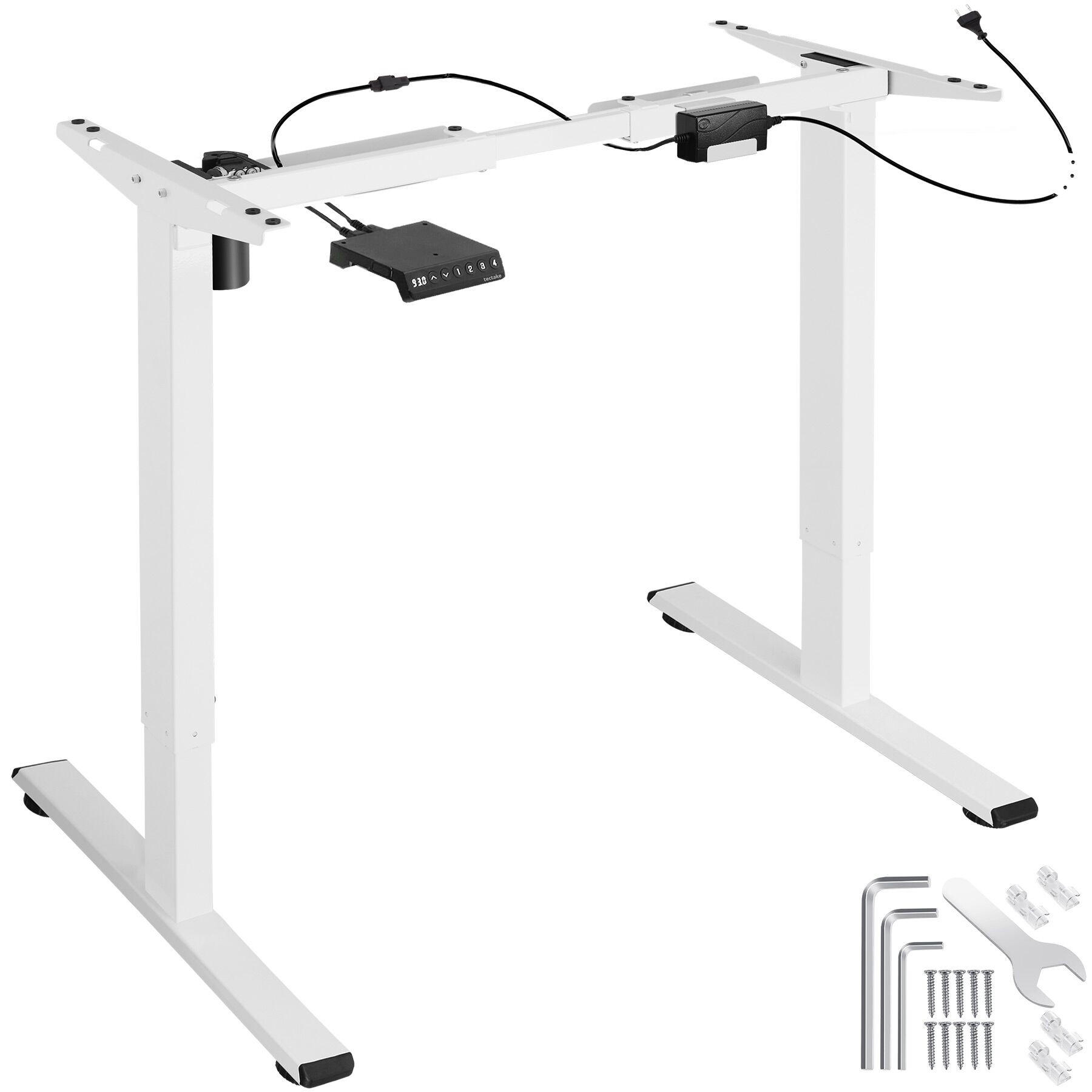 TISCHGESTELL Piotr, 85 - 129 x 65 x 71 - 121 cm, weiß - Weiß, Metall (129/65/121cm) - tectake