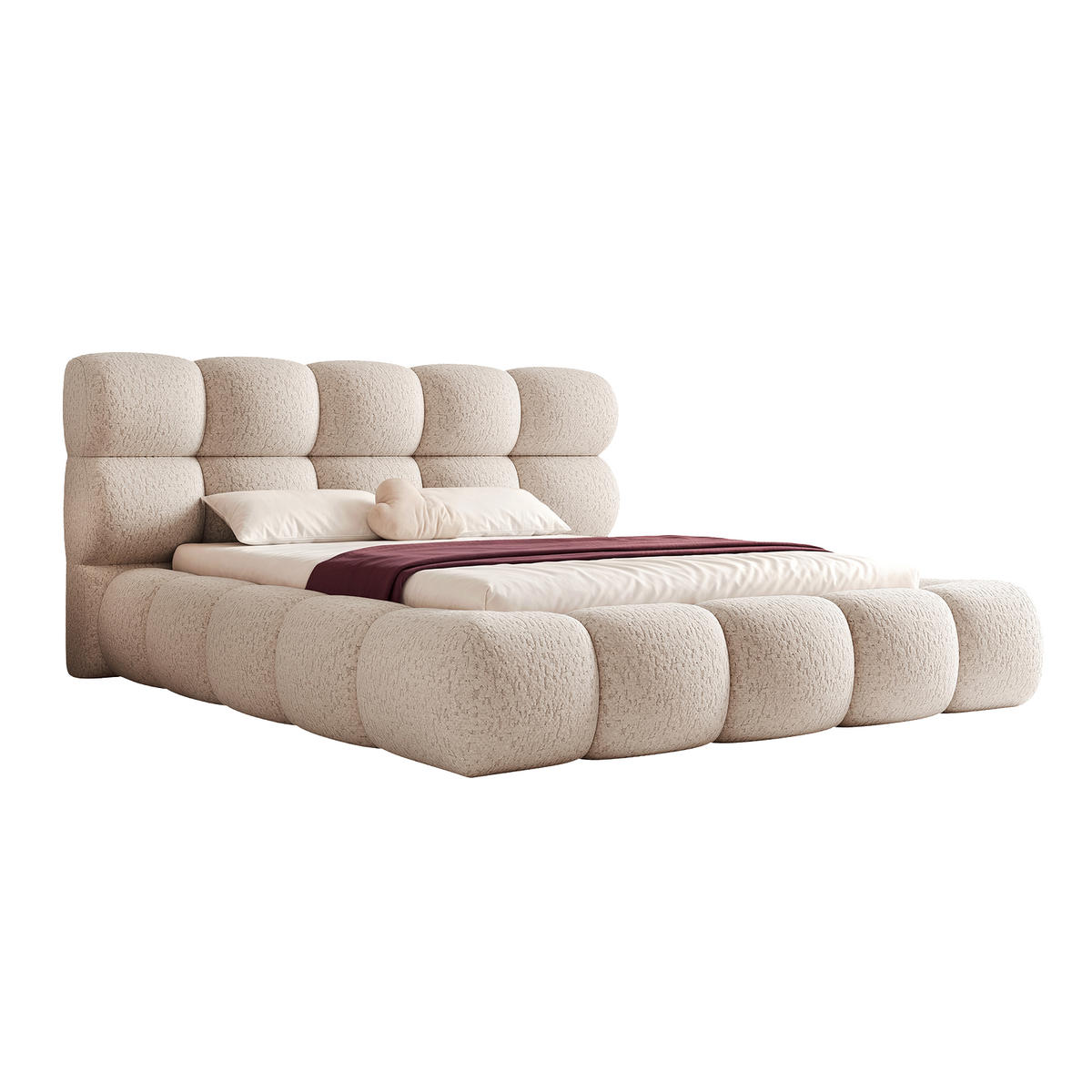 POLSTERBETT FERAGU 200x200 cm, Beige - Beige, Textil (200/200cm) - Fedve