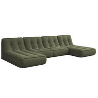 GARTENSOFA mit 4 Sitzplätzen, Grün - Grün, Textil (320/70/165cm) - Oviala