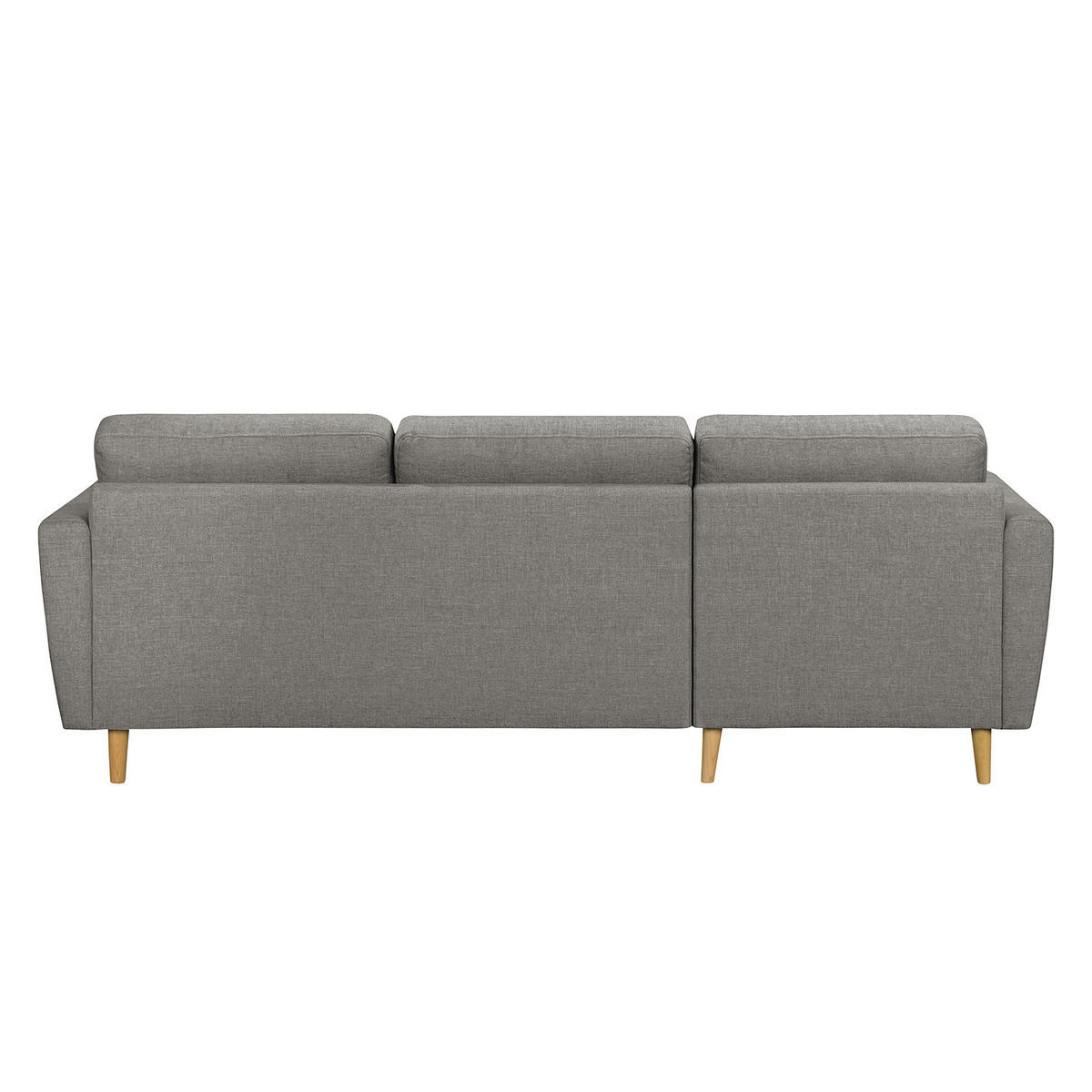 ECKSOFA mit Longchair - Hellbraun/Grau, Holz/Textil (233/148cm) - home24