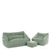 SITZSACK-SET 3 tlg, Sofa Chenille Cecilia, Sitzsack Sessel mit Hocker - Salbeigrün, Kunststoff/Textil (160/70/93cm) - icon