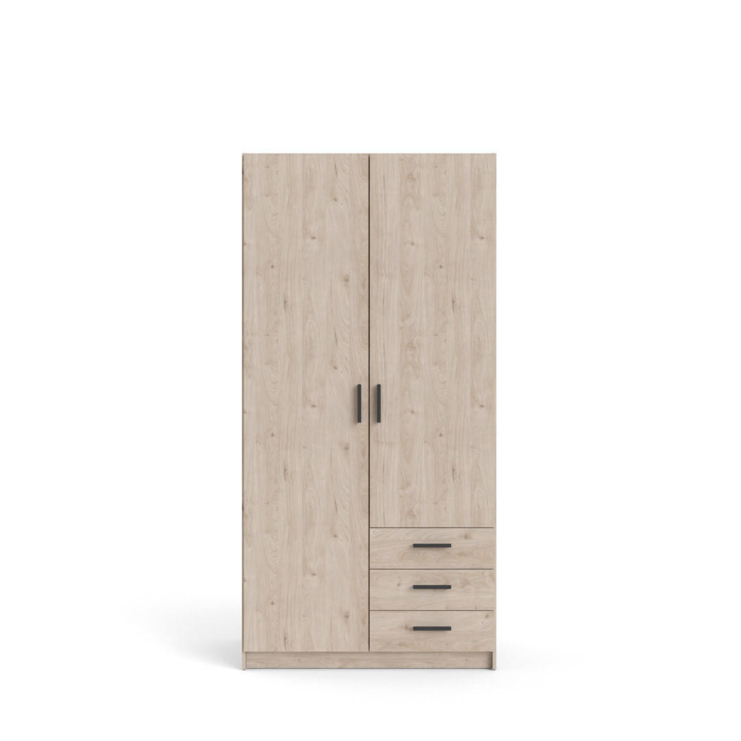 KLEIDERSCHRANK Hickory-Dekor - Braun, Holzwerkstoff (99/201/50cm) - ebuy24