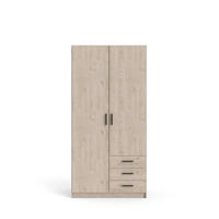 KLEIDERSCHRANK Hickory-Dekor - Braun, Holzwerkstoff (99/201/50cm) - ebuy24