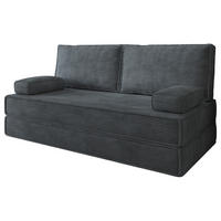 BETTSOFA SILAR aus Schaumstoff Cordstoff Grau Schlaffunktion - Dunkelgrau, Textil (170/86/80cm) - MASSENO