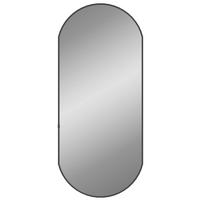 WANDSPIEGEL Schwarz 80x35 cm Oval - Schwarz, Glas (35/80/1cm) - furnicato