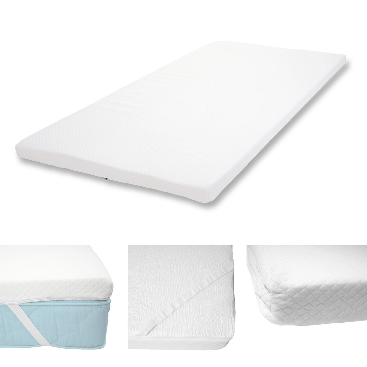 KALTSCHAUM-MATRATZENTOPPER 6CM Weiß - Weiß, Textil (200/90/6cm) - MCW