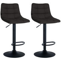 BARHOCKER 2er Set James Stoff schwarz schwarz - Schwarz, Textil/Metall (43/108.5/46.5cm) - TPFLiving