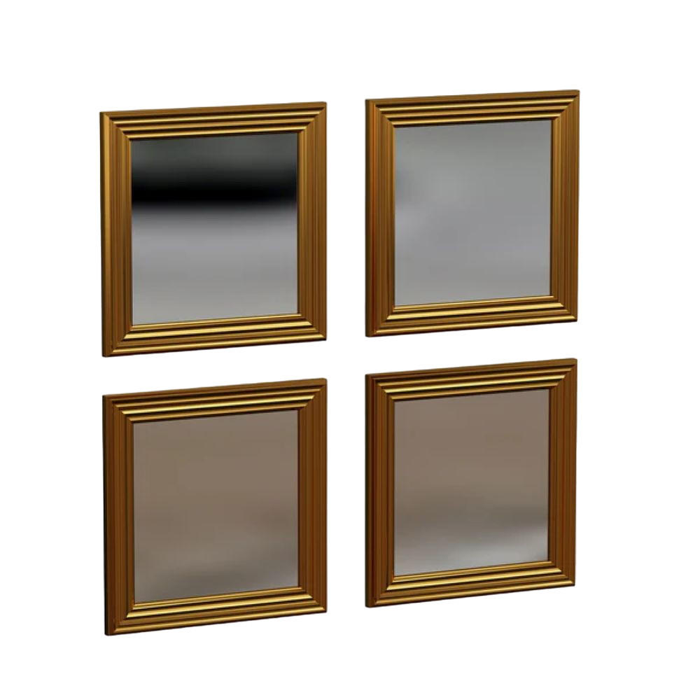 SPIEGEL Loza 4er Gold - Goldfarben, Kunststoff (40/40/2.4cm) - moebel17
