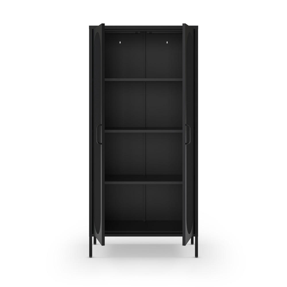 METALLVITRINE mit 2 Türen, Höhe 170 cm - Zio - Schwarz - Schwarz, Metall (80/170/40cm) - Drawer