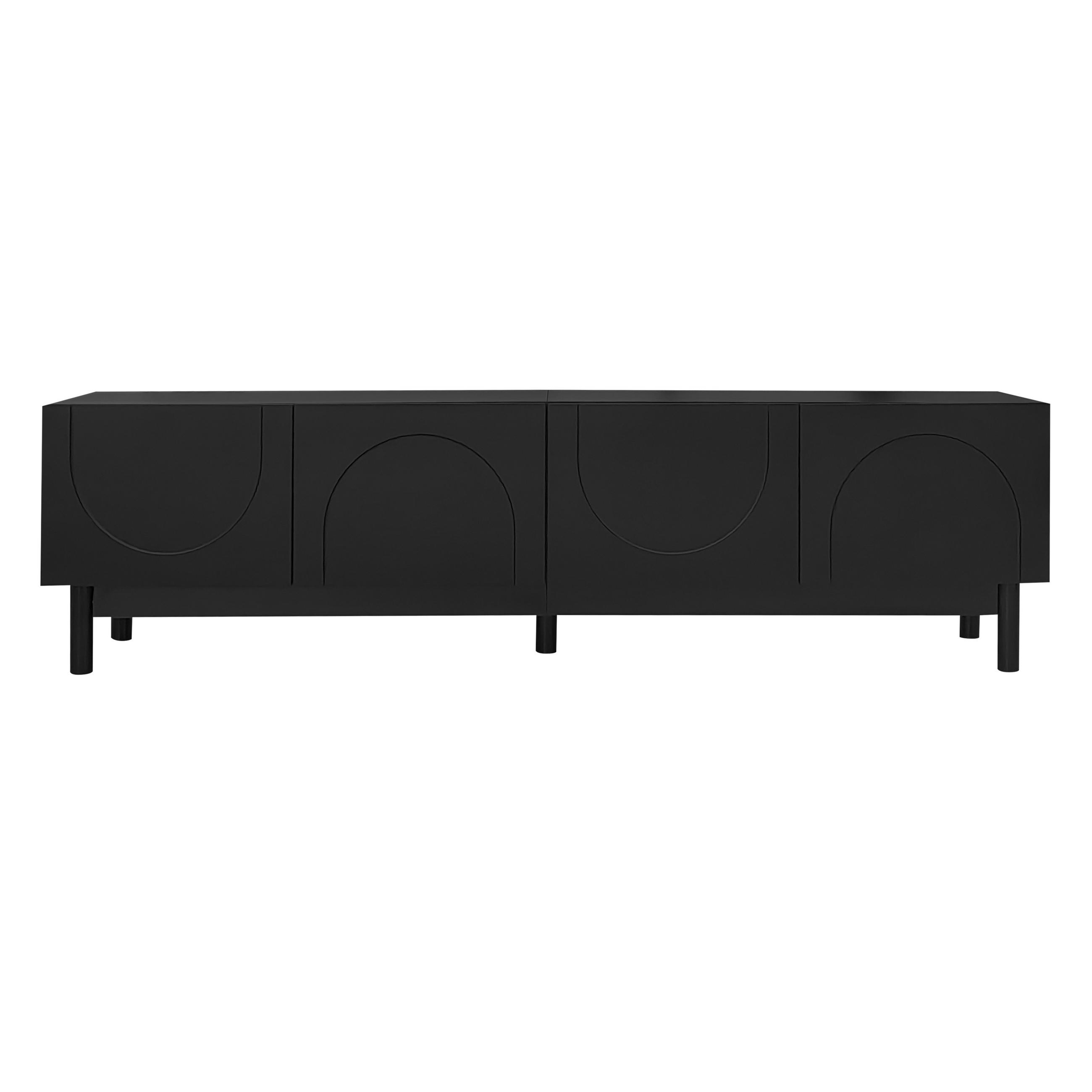 TV-LOWBOARD Schwarz 169/35/45.5 cm - Schwarz, Holzwerkstoff (169/45.5/35cm) - PANGIVO