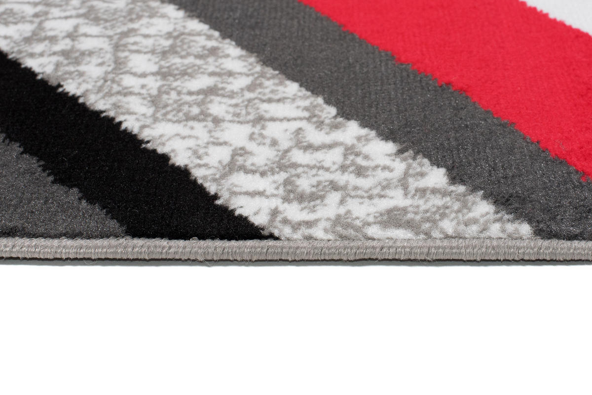 TEPPICH MAYA Rot Streifen Gestreift Meliert 160/230 cm - Rot, Textil (160/230cm) - Tapiso