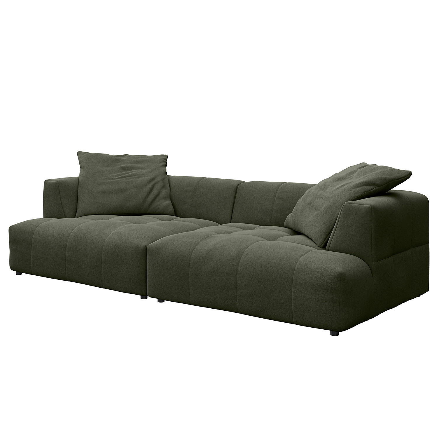 BIGSOFA - Schwarz/Grün, Holz/Kunststoff (270/72/93cm) - home24