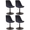 STUHL 4er Set Samt schwarz - Schwarz, Textil/Metall (48/76/57cm) - CLP