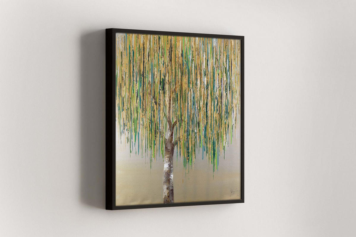 ACRYLBILD HANDGEMALT 80/80 cm - Grün, Holz/Textil (80/80cm) - KUNSTLOFT