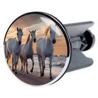 WASCHBECKENSTÖPSEL Pferde - Braun, Kunststoff/Metall (4/7/7cm) - Sanilo