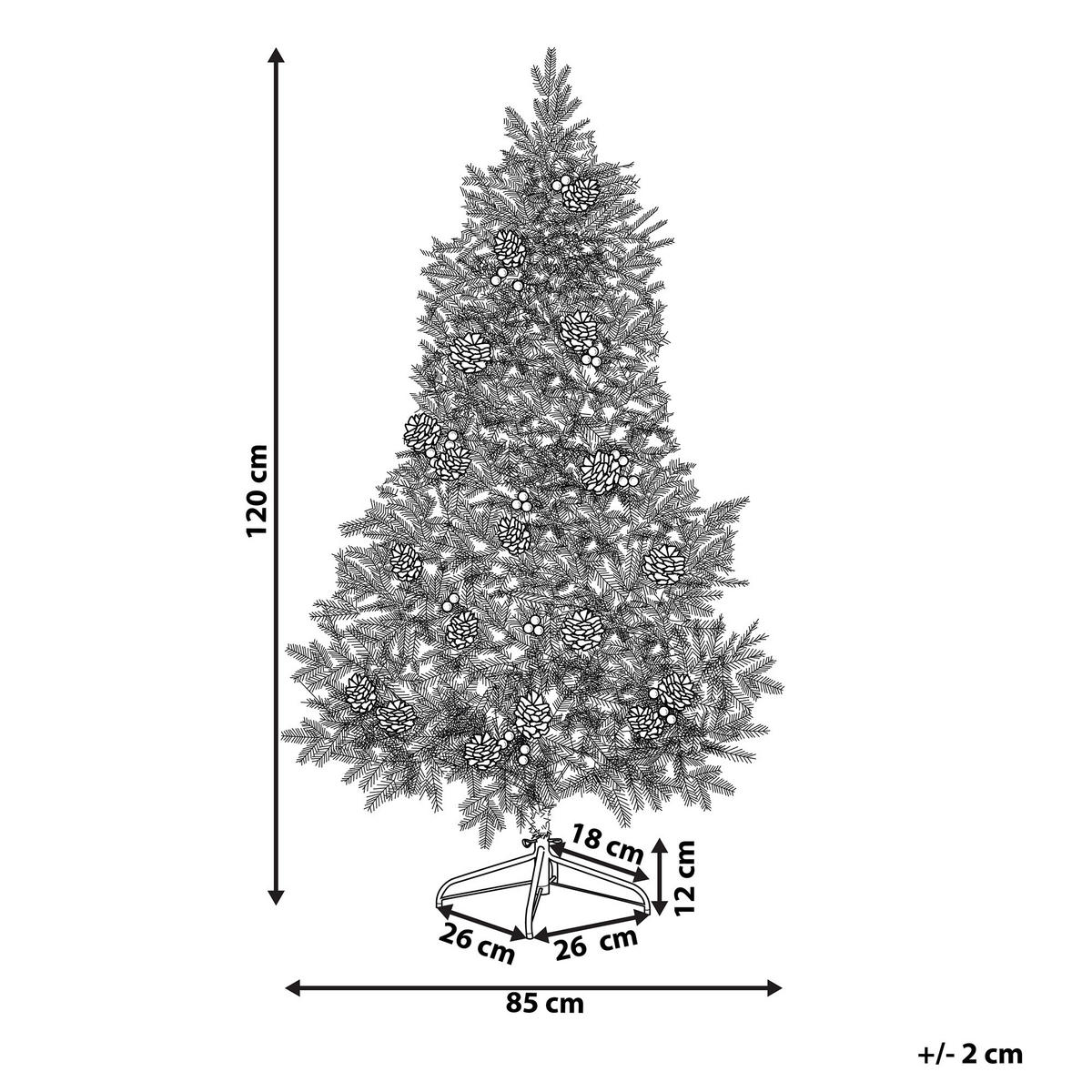 WEIHNACHTSBAUM 120 cm Grün Denali - Grün, Kunststoff (120cm) - Beliani