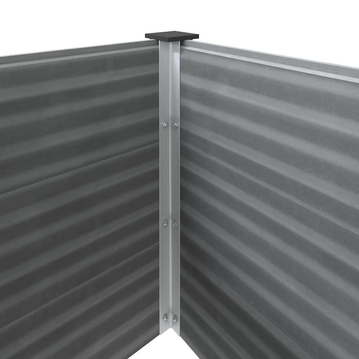 HOCHBEET 100/100/54 cm, aus WPC und Stahl, Grau - Grau, Holz (100/54/100cm) - vidaXL