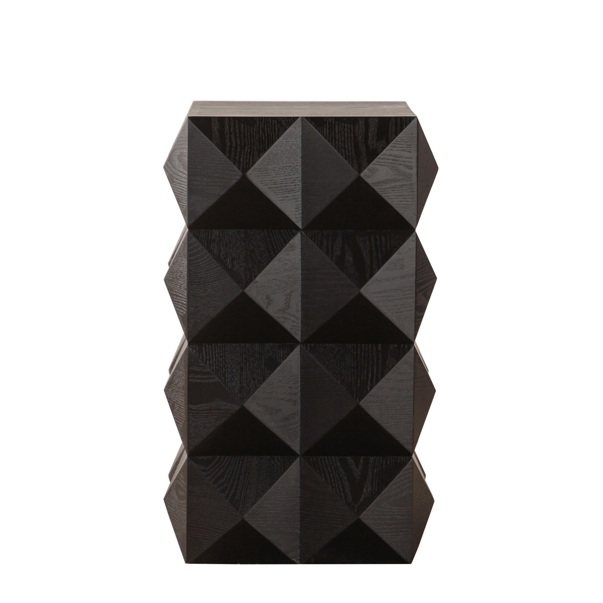 COUCHTISCH 60 cm Schwarz aus Massivholz und MDF im Vintage-Stil - Schwarz, Holzwerkstoff (37/37/60cm) - OKMYHOME