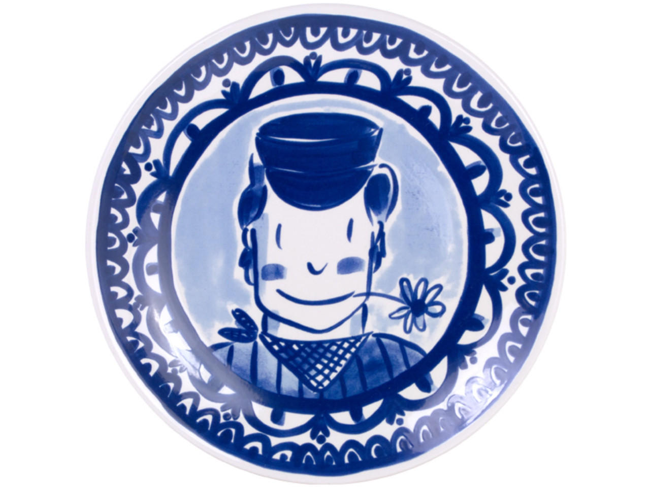 SPEISETELLER Junge in Blau - 26cm - Blau, Keramik (26.2/26.3/3cm) - Blond Amsterdam