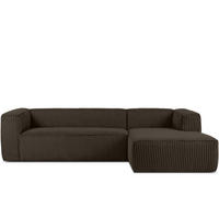 ECKSOFA-RECHTS FEROX Modern, Cord-Stoff, braun - Braun, Textil (305/175cm) - KONSIMO®