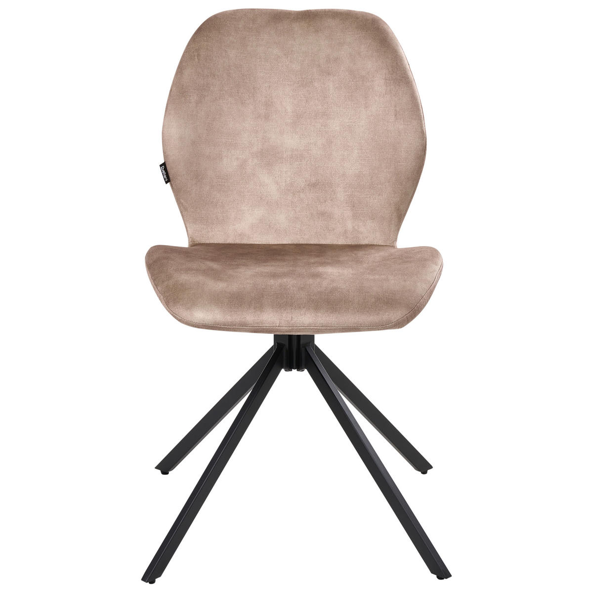 ESSZIMMERSTUHL 4er-Set drehbar Samtstoff Beige Morrison - Beige, Textil (50/86/56cm) - Beliani