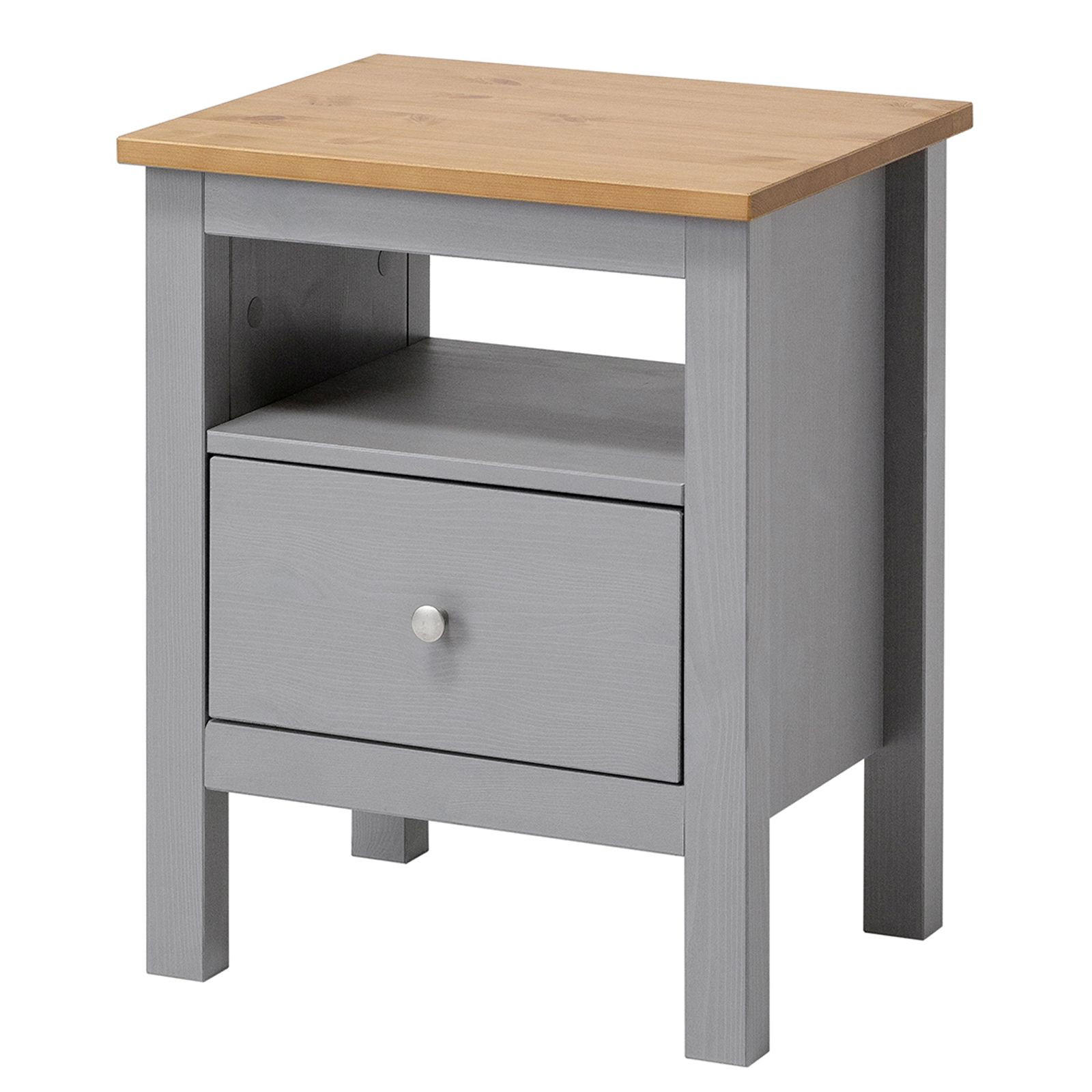 NACHTTISCH Massivholz 37/45/55 cm - Kirschbaumfarben/Grau, Holz (45/55/37cm) - hagge home