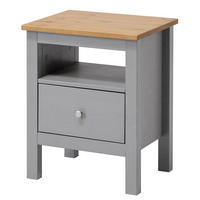 NACHTTISCH Massivholz 37/45/55 cm - Kirschbaumfarben/Grau, Holz (45/55/37cm) - hagge home