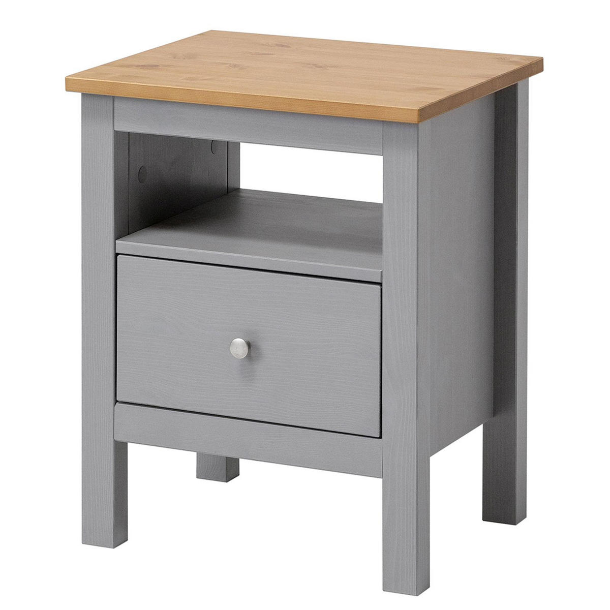 NACHTTISCH Massivholz 37/45/55 cm - Kirschbaumfarben/Grau, Holz (45/55/37cm) - hagge home