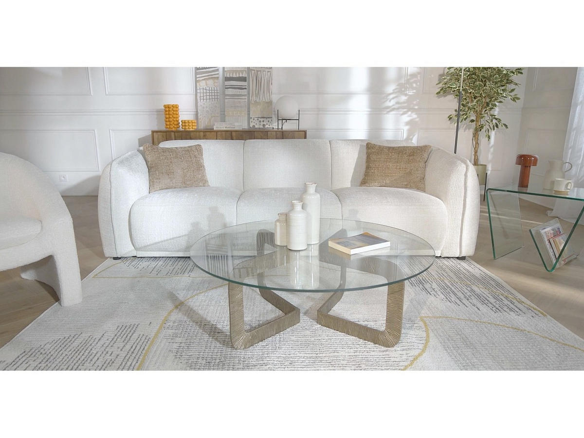 SOFA ohne Schlafmöglichkeit - 3 Personen - Stoff - Beige - Beige, Textil (235/80/90cm) - Vente-Unique