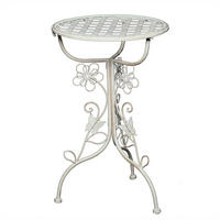 BEISTELLTISCH Flora Eisen antik-weiß - Weiß, Metall (32/32/53cm) - DESIGN DELIGHTS